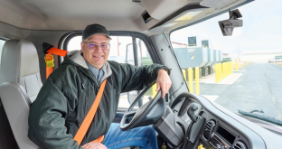 Smiling driver using dash cam