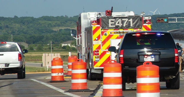 Emergency vehicles at scene of incident